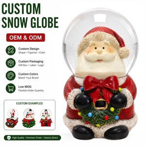Globe de neige personnalisé OEM <span class=keywords><strong>en</strong></span> résine, fait main, avec <span class=keywords><strong>Père</strong></span> Noël, base et couronne, pour cadeaux de décoration de Noël personnalisés pour la maison - Product Image 1