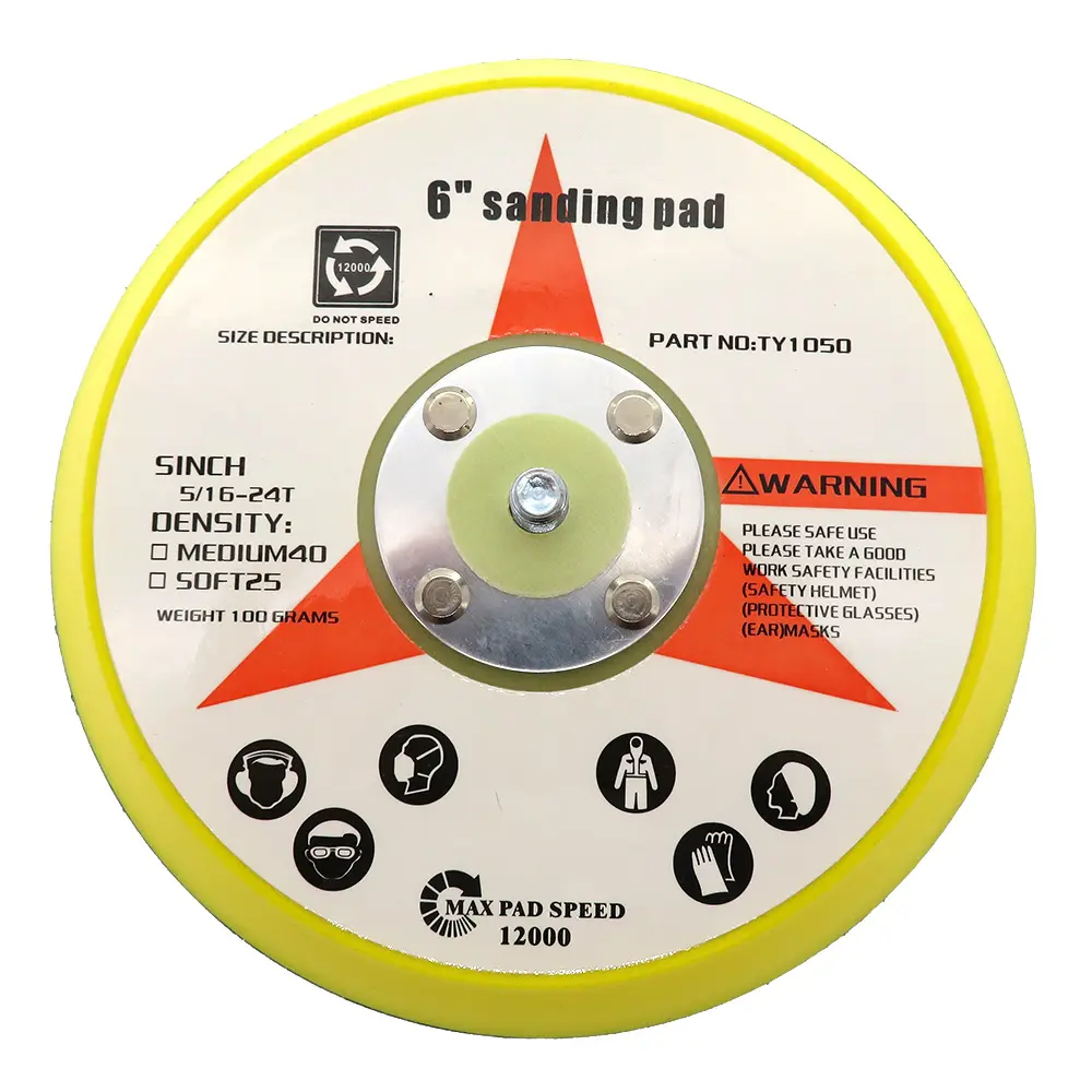 6" 150MM Hook and Loop Abrasive Sanding Pad Sander Backing Pad for Sanding Disc