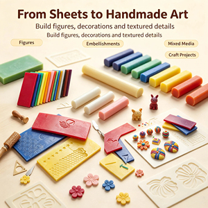 Feuilles <span class=keywords><strong>de</strong></span> cire d'abeille naturelle 6 couleurs pour modelage – Cire à sculpter <span class=keywords><strong>de</strong></span> style moderne <span class=keywords><strong>de</strong></span> qualité supérieure pour artistes – Emballage en vrac - Product Image 3
