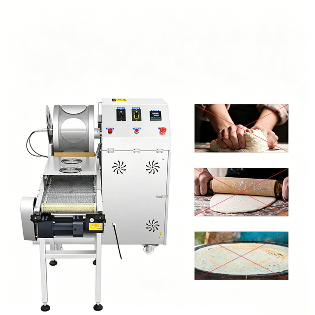 Commercial Automatic Spring Roll Wrapper Machine Electric Crepe Maker Roast Duck Pancake Making Machine with 1 Year Warranty