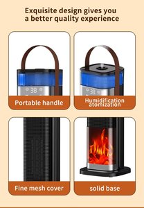 New xách tay hộ gia đình PTC nóng với ngọn lửa hiệu ứng tiết kiệm năng lượng fan hâm mộ phòng ngủ văn phòng nhà FCC ul ETL/CE - Product Image 3