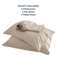 Ensemble de draps en satin de lyocell de bambou biologique écologique, housse de couette tissée avec un nombre de fils de 300, utilisable toute l'année