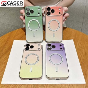 <span class=keywords><strong>Coque</strong></span> de téléphone magnétique <span class=keywords><strong>en</strong></span> PU dégradé pour iPhone 13-17 <span class=keywords><strong>avec</strong></span> anneau diamanté électroplaqué, couleur dégradée, antichoc et protection d'objectif d'appareil photo - Product Image 1