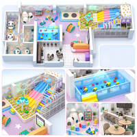 Kommerzielles Indoor-Spielplatz-Labyrinth mit Rutsche für Kinder aus Kunststoff & Holz für Zuhause & Schule