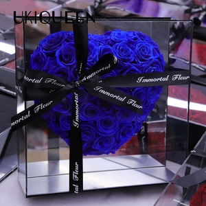 UKIQUEEN-Espejo acrílico con forma de corazón para regalo, caja de flores, preservativos para siempre, rosas eternas - Product Image 2