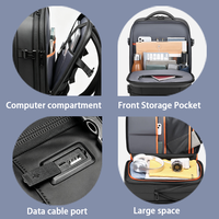 Sac à dos extensible pour ordinateur portable, grande capacité, sac à dos de voyage et d'affaires avec port USB, poches de rangement multi-couches pour hommes