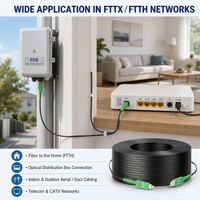 Kabel Drop FTTH Pre-Terminated Harga Pabrik Standar SC APC Patchcord Serat Optik Outdoor 100M untuk Penerapan ISP FTTX