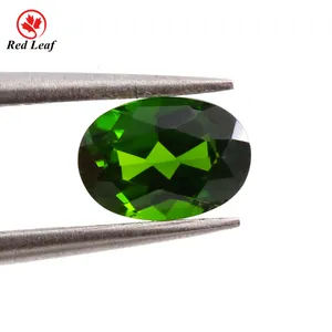 Redleaf Jewelry Oval shape natural stone gemstone Green color Chrome diopside