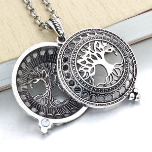 Collier diffuseur d'huiles essentielles vintage avec pendentif médaillon et tampons, bijoux d'aromathérapie - Product Image 4