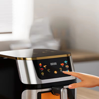 Friteuse à air visible 12L, design carré moderne, machine à frites électrique intelligente multifonctionnelle pour la maison, grande capacité