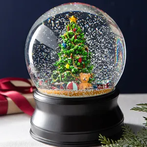 Melhor venda oem resina dos desenhos animados personalizado elfo floco de neve padrão natal vidro globo de neve para decoração de casa