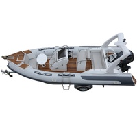 Yacht de Sport Gonflable Hypalon RIB 580 de 5,8 m (19 pieds) avec Moteur, Ensemble Combo pour la Pêche et les Loisirs de Plein Air