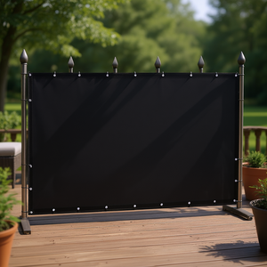 Paravent pare-soleil 3ft x 50ft noir pour terrasses et patios, modèle D0100X3LBFP - Product Image 2