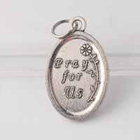 Petit pendentif religieux catholique en alliage de zinc plaqué argent antique de 1 pouce, Sainte Thérèse, 15*26mm