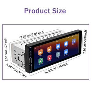 Lecteur multimédia intelligent pour voiture Android 13 universel 6,86 pouces 1Din, autoradio avec DSP, navigation GPS intégrée, MP3, CarPlay, Android Auto - Product Image 4