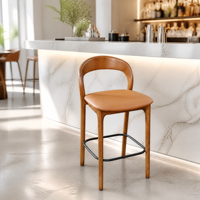 Tabouret de bar en teck de style traditionnel, durable, pour cuisine, maison, café, restaurant, hôtel, salle à manger et villa