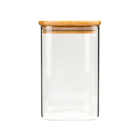 Pot de conservation carré en verre borosilicate avec couvercle hermétique, récipient multifonctionnel de qualité alimentaire chauffable pour le camping
