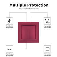 Personnalisé Maison Luxe Rouge Norme UE Européenne 250V 10A 16A Bouton Poussoir Tactile Prise USB Électrique Interrupteur de Prise de Lumière Murale