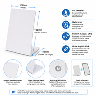 Soporte NFC en Blanco para OEM, NFC213, PVC, Impermeable, Imprimible con UV, Personalizable, para Menús de Redes Sociales