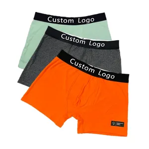 Hot Selling Logo Underwear Men Comfortable Cotton Spandex Boxer Briefs For European Men High Quality Boxer Shorts