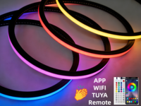 Lampu Strip LED Neon Digital RGB Full Color DMX512 Outdoor Pixel Tahan Air IP67 24V Chasing Running Hitam