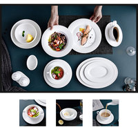 Ensemble de table Ensemble d'assiettes en céramique pour hôtel de luxe Vaisselle en céramique pour banquet de mariage Assiettes rondes Vaisselle pour 6 personnes