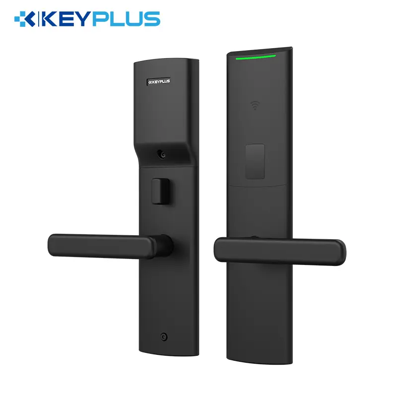 Well Selling Hotel Lock Simple Black and Grey Ultra-thin Design, Rfid Key Card with Multiple Alarming Function Safe Door Locks
