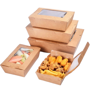 Scatola per Insalata Ecologica in Carta con Finestra in PLA, Confezione Premium per Sushi e Pranzo da <span class=keywords><strong>Asporto</strong></span> con Goffratura - Product Image 3