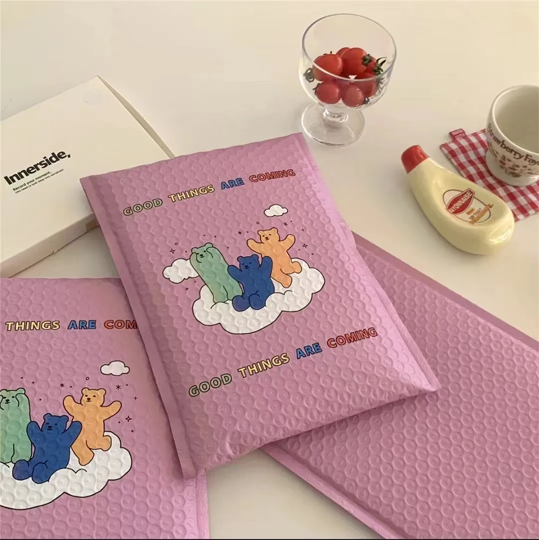 Custom waterproof bubble envelope bag Cute macaroon small size Poly Bubble Envelope Courier Mailing Bag