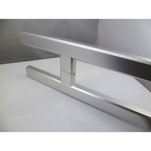 Manijas de Puerta de Aleación de Aluminio con Acabado Satinado y Marco Grande, Diseño Moderno, Vidrio Reforzado y Manijas para Puertas Corredizas para Tiendas - Product Image 2