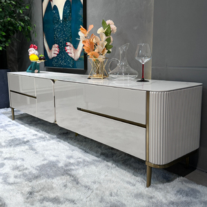 Centro <span class=keywords><strong>de</strong></span> Entretenimiento Moderno para Sala <span class=keywords><strong>de</strong></span> Estar, Mueble para TV <span class=keywords><strong>de</strong></span> 80 Pulgadas, Soporte Largo para TV con Almacenamiento, Mueble para TV con Mesa, en Venta - Product Image 3