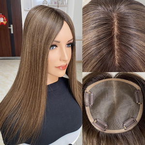 Pièce de cheveux de haute qualité, base mono européenne avec surmatelas en PU, cheveux humains, pour cheveux clairsemés - Product Image 1