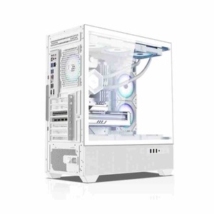 Venta al por mayor de fábrica Atx <span class=keywords><strong>Gaming</strong></span> <span class=keywords><strong>PC</strong></span> Case White Mid Tower Gamer Case MATX Micro Desk Gabinete de computadora de vidrio templado para escritorio - Product Image 3
