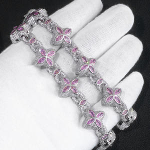 Nuoya תכשיטי זהב מצופה שרשרת תליון עין מרקיזה צבעוני מריז שרשרת תלתן יהלום בן ארבעה עלים - Product Image 4