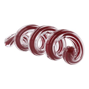 Scultura in Vetro Intrecciato a Strisce Rosse e Bianche, Ornamento Artistico per Arredamento Casa, Centrotavola per Tavolino da Caffè - Product Image 5