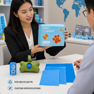 ผู้ผลิต OEM ODM ขายส่ง ถุงพลาสติก PCR รีไซเคิล PE PET แบบฉีกง่าย ทนทาน สำหรับฉลากสินค้าส่วนตัว ขนาดม้วนตามสั่ง - Product Image 1