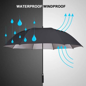 Paraguas de Golf con protección Uv de 47/54/62/68 pulgadas, paraguas de Golf de 2 niveles con ventilación automática, a prueba de viento con logotipo - Product Image 2