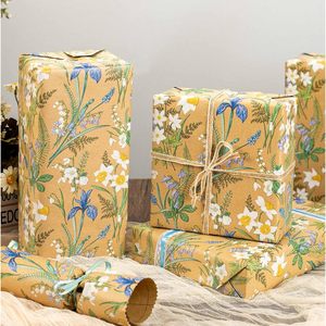 Papel de Regalo Floral Kraft MAYPLUSS, 17 Pulgadas x 16.5 Pies, Elegante Papel de Regalo con Diseño de Prado, Estilo Boho, Flores de Acuarela - Product Image 5