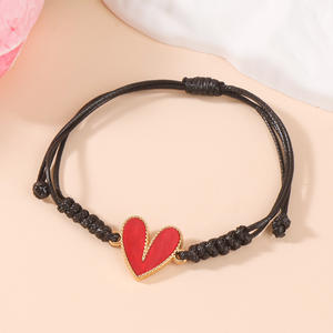 Personalizado hecho a mano macramé cuerda tejida cordón trenzado corazón encanto pulsera moda cadena pulseras para Mujeres Hombres <span class=keywords><strong>amistad</strong></span> inspirada - Product Image 3