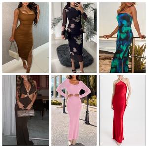 Vestidos Estampados de Alta Calidad al por Mayor para Mujer, Ropa de Marca en Stock, Ropa de Mujer, Entrega Aleatoria, Vestidos Casuales de Verano para Mujer - Product Image 3