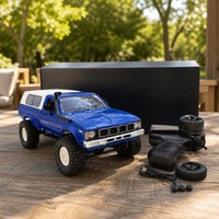 Voiture RC 4x4 tout-terrain, camionnette télécommandée, escalade, 2,4 GHz, LED, ABS + métal, 40 min, bleu, cadeau pour enfants et adultes