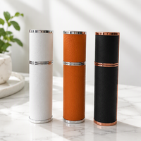 Botol Atomizer Parfum Kulit Isi Ulang 5ml, 10ml, Pompa Semprot Aluminium Berulir, Botol Parfum Kaca Portabel untuk Perjalanan