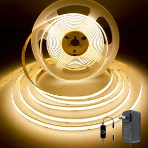 3 Anos de Garantia COB LED Strip 480LEDs CE RoHS 12V 24V 100ft Branco Quente 6500k Luz Flexível COB LED Strip Light