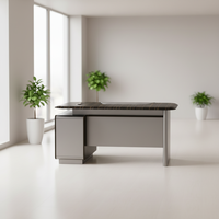 Bureau de direction convertible avec plateau en MDF et PVC, structure métallique durable, design élégant, espaces de travail corporatifs modernes, bureau en forme de L ergonomique