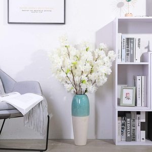 Ramo de flores artificiales de cerezo, flores de seda de tallo largo, rama de flores de melocotón para decoración de boda - Product Image 6