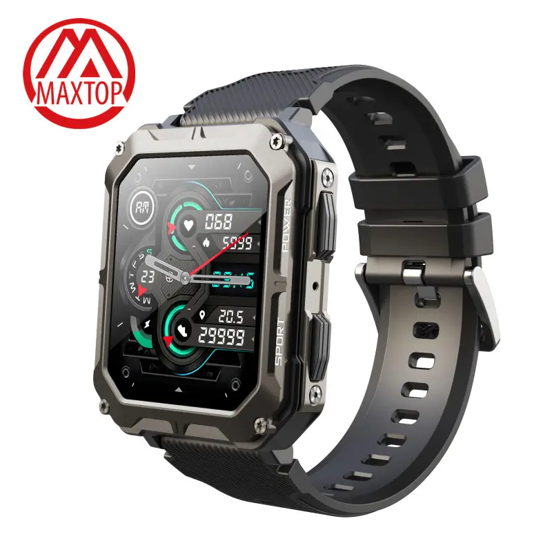Maxtop Mens IP68 Étanche Smartwatch Reloj Smart Watch Fitness Wearable Device Robuste Outdoor Sport Smart Watches