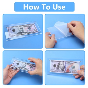 Cadre porte-billets en acrylique transparent personnalisé, étui pour billets de banque, logo personnalisé, collectionneurs, 3-5 mm, YAGELI YGL-304 - Product Image 5