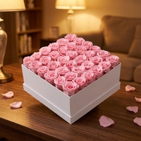 AM-PFC01 Ammy Ge conserveerde Bloem 36 Rozen Vierkante Witte Cadeaubox Eeuwige Roos Bloemenbox Bruiloft Kerst Huisdecoratie