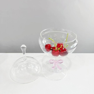 Стеклянная банка ручной работы в форме глобуса, выдувная, розовая, с бантом, прозрачная, для конфет, закусок, декоративный контейнер - Product Image 4