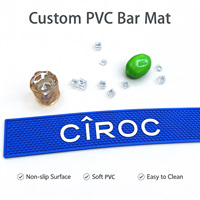 Tapis de bar personnalisé en PVC promotionnel, tapis de bar antidérapant avec drainage, tapis anti-gouttes pour bar/pub